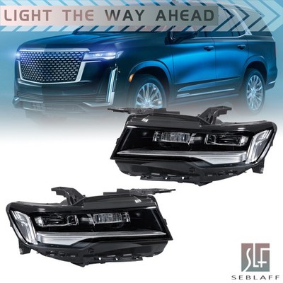 For Cadillac Escalade Luxury/Premium 2021-2024 LED Chrome Left+Right Headlights