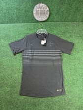 Adidas Houston Dynamo Men's Striped Chest Performance Black T-Shirt Sz Small