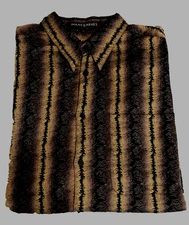 JHane Barnes Men’s Shirt L Abstract Vertical Stripe Pattern Designer Button-up