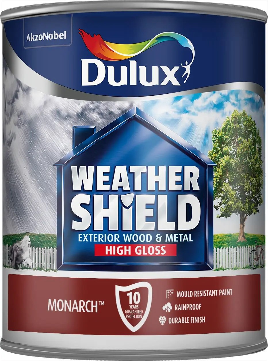Monarch Red High Gloss Exterior Wood and Metal Paint 750ml Dulux Weathershield