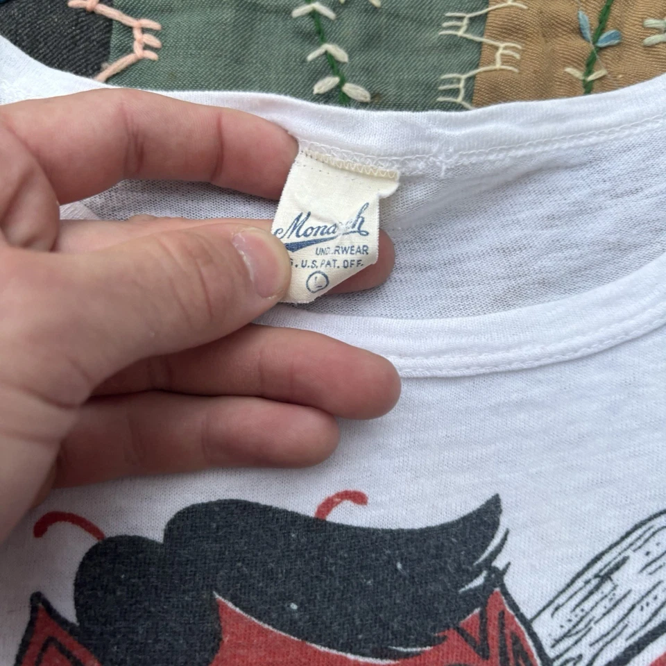 Camiseta De Colección Años 40 St Louis Browns Béisbol Estampado al Agua Blanca Monarca Pequeña Foto 2 de 4