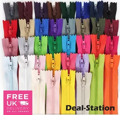 Nylon Zip Closed End Zips Zipper High Quality 4 Inch to 18 inch 22 Colours! - Image 1 of 4