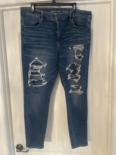 American Eagle Women  s Hi-Rise Jegging Skinny Jeans Distressed Stretch Size 18R