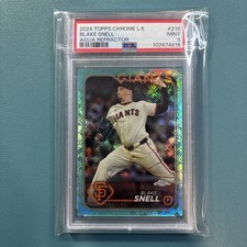 Blake Snell 2024 Topps Chrome Logofractor #218 Aqua 198/199 (PSA 9)