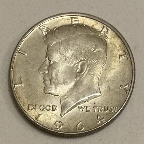 1964 D Kennedy Half Dollar, AU, 90% Silver