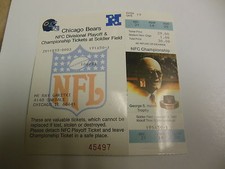 1986-7 NFL FOOTBALL TICKET CHICAGO BEARS PHANTOM TICKETS NFC CHAMPIONSHIP