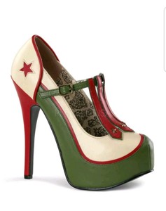 olive green platform heels