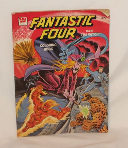 Vtg 1977 Fantastic Four Meet the Witch Coloring/Activity Book Whitman - Picture 2 of 10
