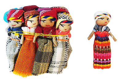 12x Large Guatemalan Worry Dolls - 2'' Trouble Doll - Mayan Hand Made - Bulk NEW!