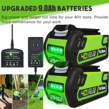 6.0/8.0/9.0AH For Greenworks 40V G-MAX Lithium Ion Battery/Charger 29462 29472