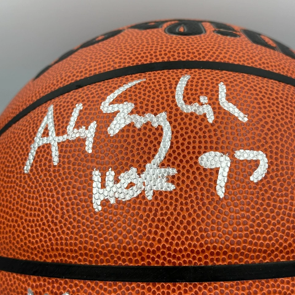 Baloncesto Wilson firmado por Alex en inglés con inscripciones de estadísticas de carrera (Schwartz) Foto 3 de 4