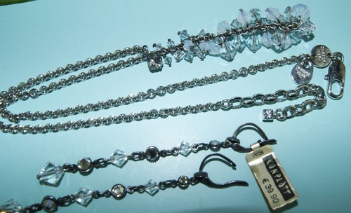 Kette silber Konplott Perlenanhänger weiss, Ohrhänger "Atlantis" silber lang - Bild 5 von 11