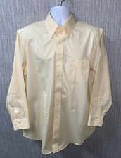 Brooks Brothers Mens Yellow Long Sleeve Non Iron Dress Shirt Size 16.5