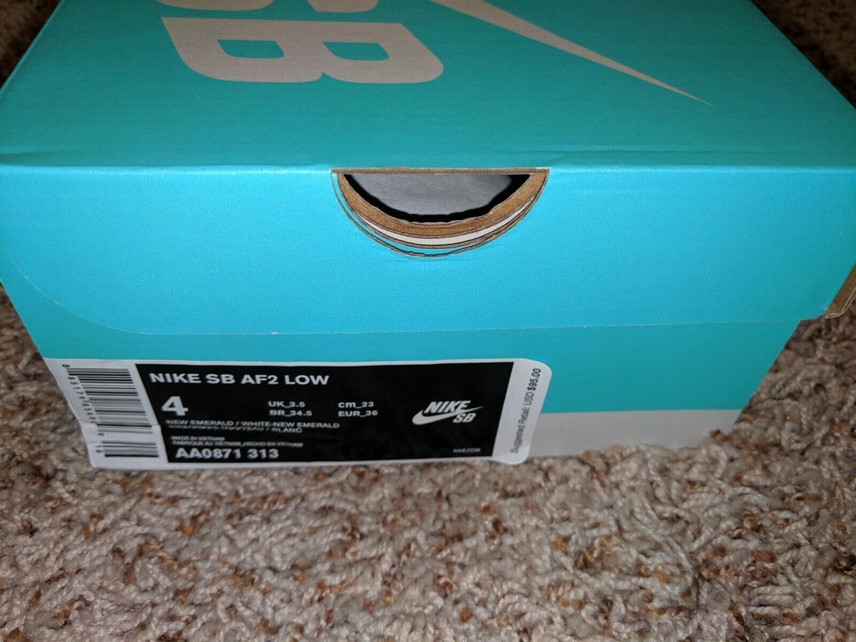 Nike x Supreme SB Air Force 2 Low Teal Emerald Blue AF2 Mens 4