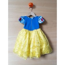 Kids Snow White Princess Costume Dress Blue Yellow Puff Sleeves