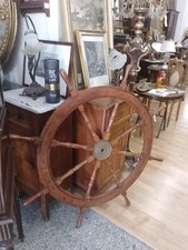 Vecchio Antico Grande Timone Nautico Nave Barca Galeone Veliero in Legno Vintage