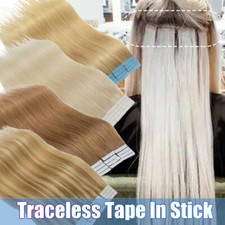 Thick Tape In Russian Remy 8A Human Hair Extensions Skin Weft Full Head caramel