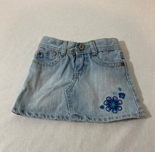 OshKosh B'gosh Girls Blue Skort 3 blue embroidered flower skirt