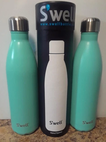 Swell Vacuum Insulated Stainless Steel water Bottle 25oz  turquoise blue lot 2