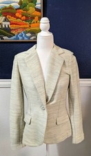 CAbi 713 Jacket 8 Womens Lemon Zest Blazer Cotton Stretch Tweed 138 Sz 4 Small