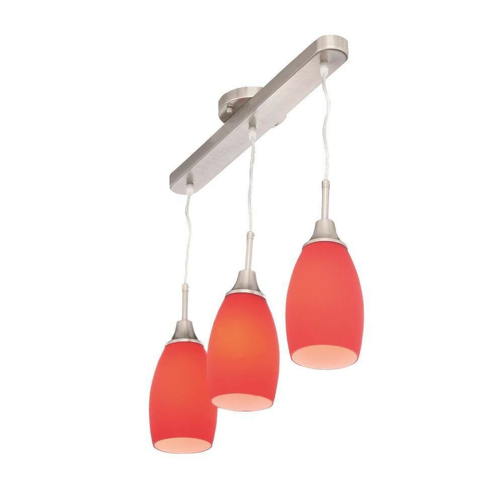 BELDI Pendant 3 Light Red Nickel Finish 