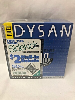 Dysan 3 1/2'' Diskettes MF-2HD Formatted for IBM PS/2 and Compatibles New Sealed