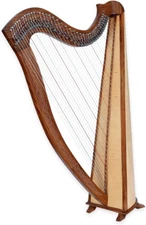  42 Strings round Brown Celtic Irish Lever Harp with Extra Strings and Tuner