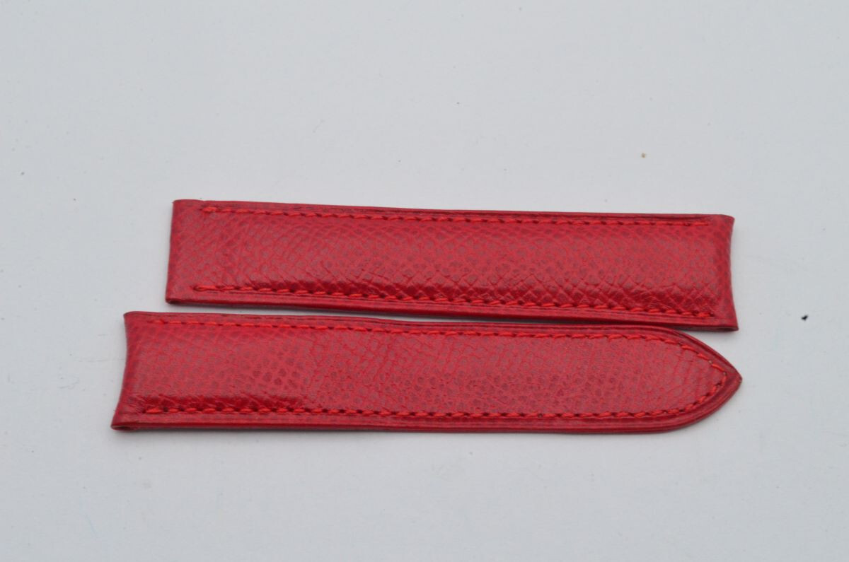 Cartier Red Calf Leather Bracelet 17MM with 16MM Folding Clasp
