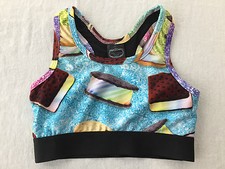 Zara Terez Ice Cream Sandwich Sports Bra Top Aqua/Green Big Girls Size M NWT 