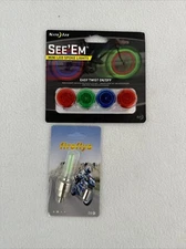 Bike Nite Ize See'Em Mini Bicycle Wheel Spoke LED Lights + Valve Light NEW NIB