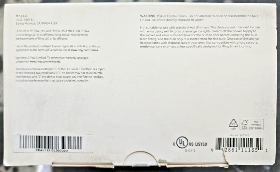 Anillo 60 vatios equivalente A19 bombilla inteligente LED con puente paquete de 2 Foto 3 de 3
