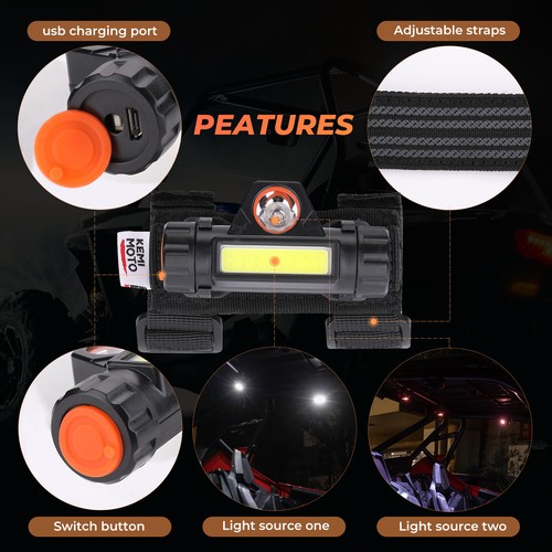 KEMIMOTO 2 piezas ATV UTV Luz Cúpula Barra Rollo Jaula Montaje Jaula Luces Interiores Universales - Imagen 3 de 12