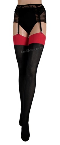Plain Top Stockings size S - 4XL Microfibre 40 den or 60den Suspender Stockings - Picture 13 of 26