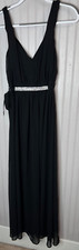 EXPRESS Womens GOWN 2 Black Grecian Chiffon Lined Timeless Elegant New Year NEW