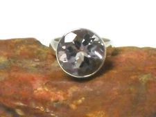 AMETHYST   Sterling  Silver  925  Gemstone  RING   -  Size  M
