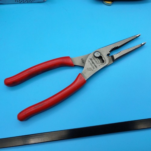 USED Snap On RED 9" Needle Nose/SlipJoint Handle Soft Grip Pliers LN47ACF eBay