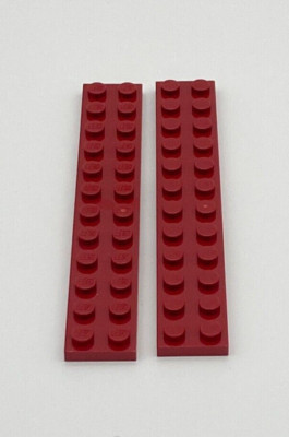 LEGO  2x Platte 2x12 dunkelrot - plate 2x12 dark red - 2445