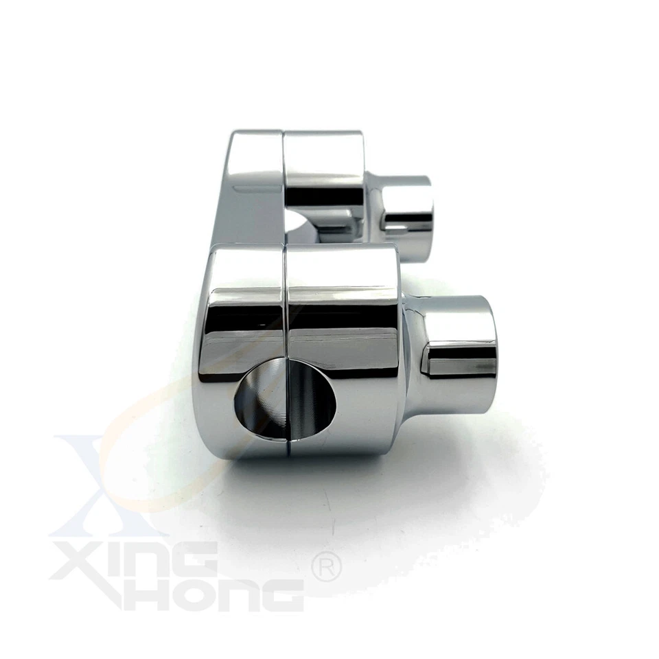 Kit de abrazadera elevadora/top de manillar cromado de 1" de alto de 2" para Harley Softail Foto 3 de 4