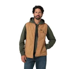 Wrangler Men's Quilt Lined Rancher Tobacco Brown Vest