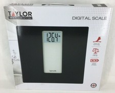 Taylor Digital Scale Tempered Glass Black LCD Readout 12"x12" Platform Size NEW