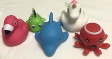 Lot Of 5 Light Up Water Toys Animals Dolphin Octopus Unicorn