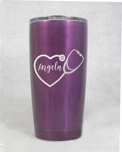 Download Nurse Stethoscope heart medical 20 oz cup engraved free ...