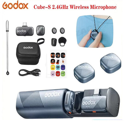 Godox Cube-S Wireless Lavalier Microphone System for iPhone Samsung Huawei iPad