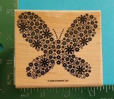 Stampin Up FLORAL BUTTERFLY Rubber Stamp Flower Bug Insect