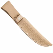 NATURAL LEATHER SHEATH FOR UP TO 6" STRAIGHT FIXED BLADE KNIFE, SH211