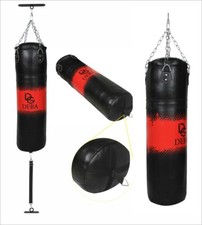 Deba Boxsack Sandsack aus 1,3mm Rindsleder mit Stahlkette Boxsackhalterung Gurt