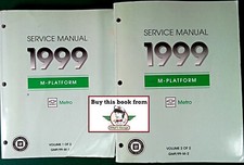 1999 Chevrolet Metro M-platform Shop Service Repair Manual 2 Vol Set