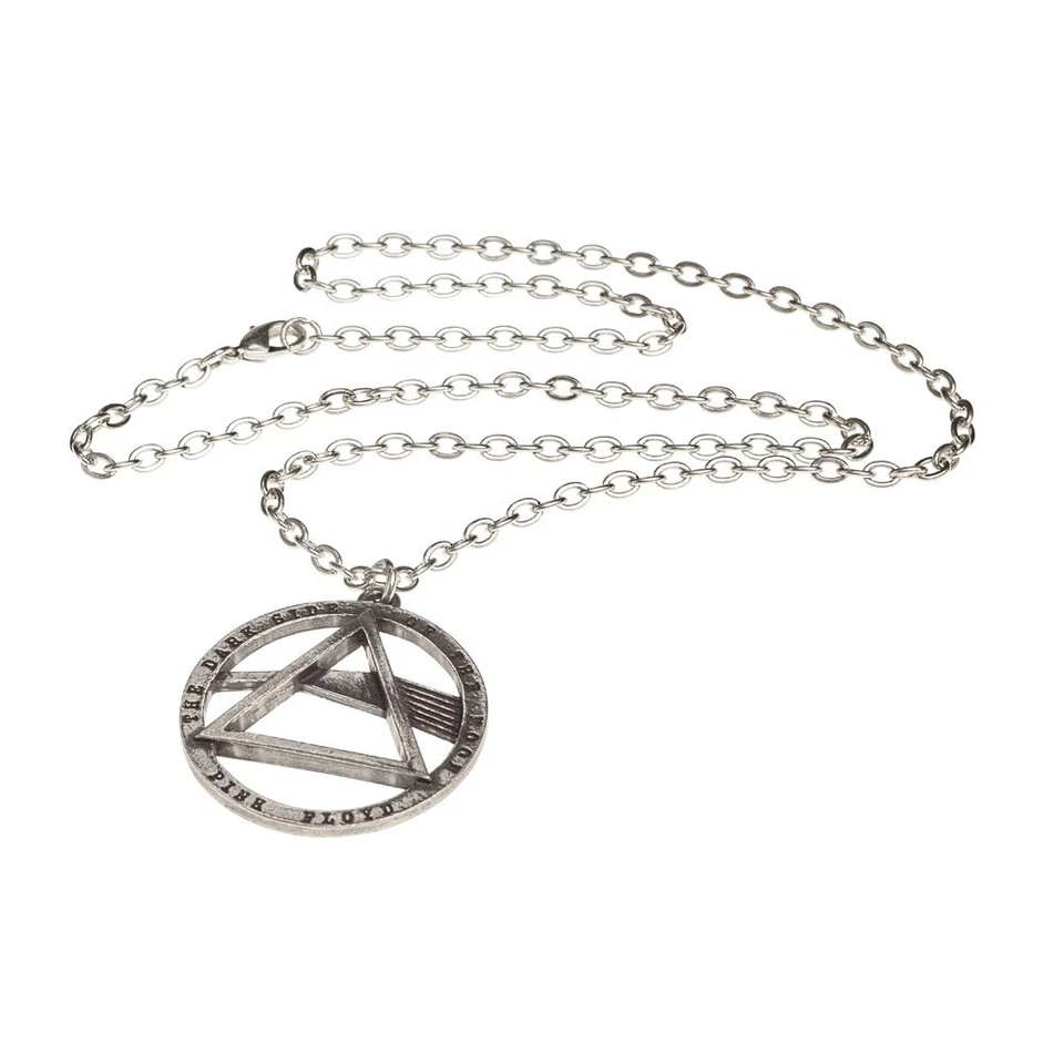 Alquimia Gótica Pink Floyd: Collar Colgante Prisma Lado Oscuro Peltre Roca Metal Foto 2 de 2