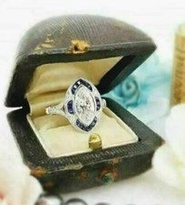 1.50Ct White Marquise Cut CZ Vintage Style Wedding Ring In 925 Sterling Silver