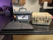 Lot of 3 Handgun Hard Carrying Case Lockable / Ammo Box/Zipper Pistol Case